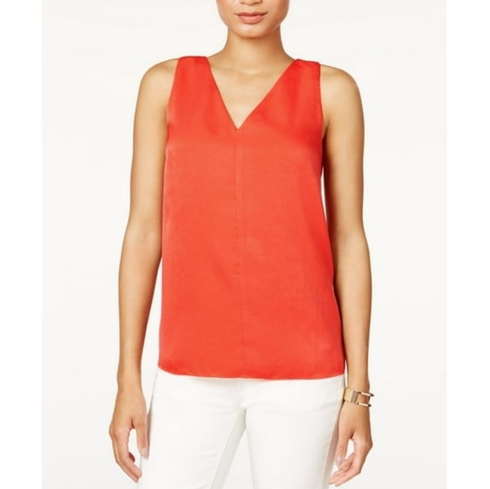 Banana Republic Red V-Neck Tank Top